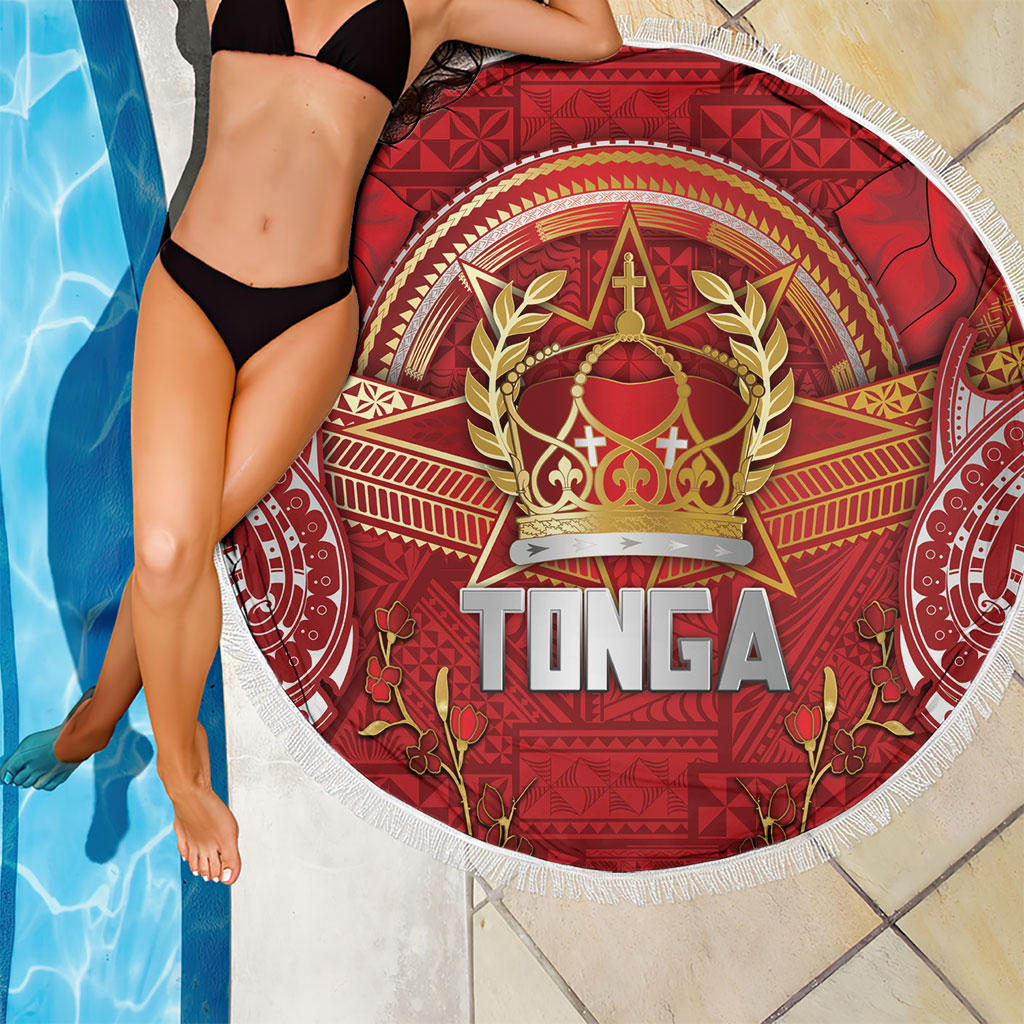 Tonga King's Birthday Beach Blanket Gold Royal Crown Tribal Patterns