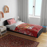 Tonga King's Birthday Bedding Set Gold Royal Crown Tribal Patterns