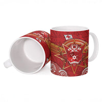 Tonga King's Birthday Ceramic Mug Gold Royal Crown Tribal Patterns