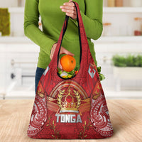 Tonga King's Birthday Grocery Bag Gold Royal Crown Tribal Patterns