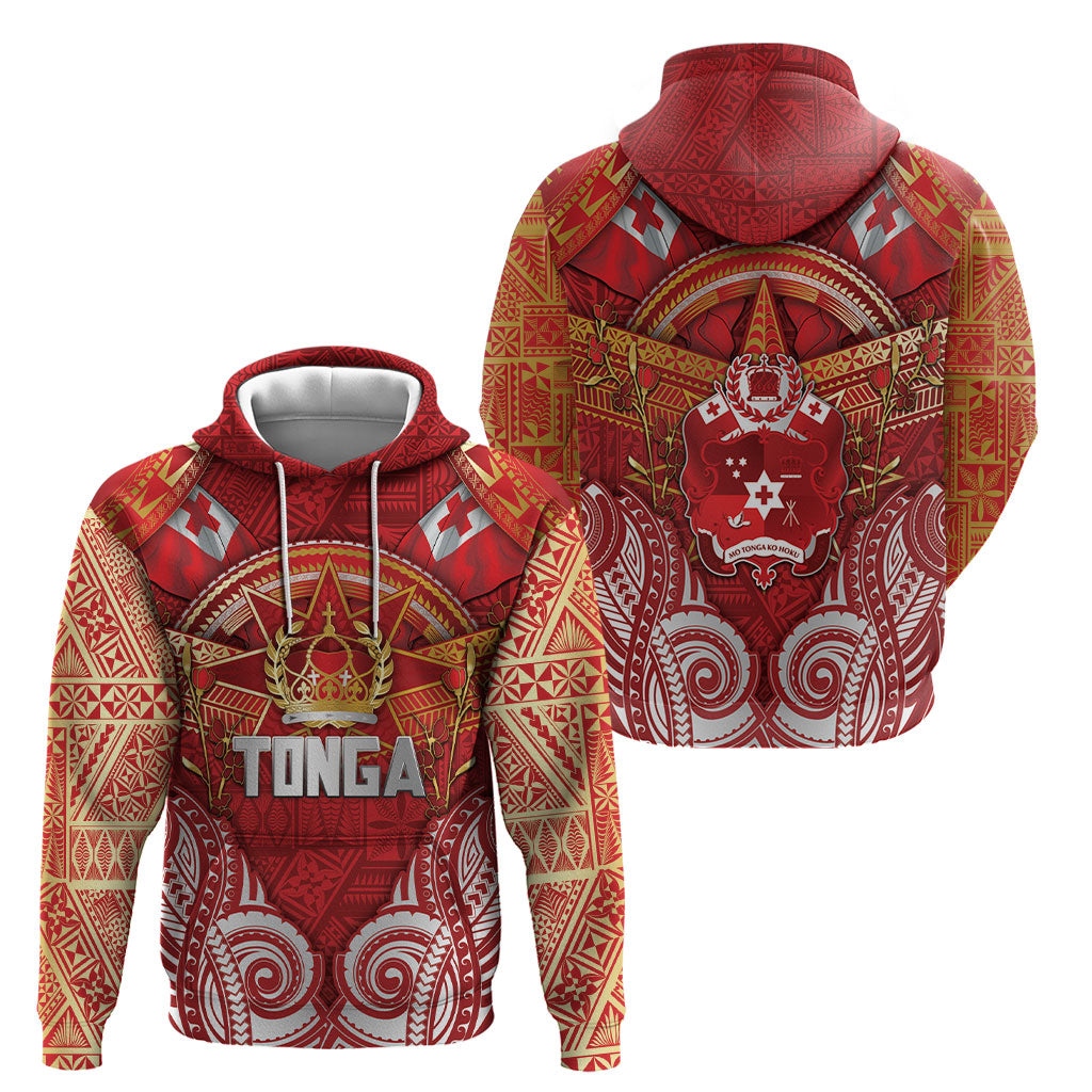 Tonga King's Birthday Hoodie Gold Royal Crown Tribal Patterns