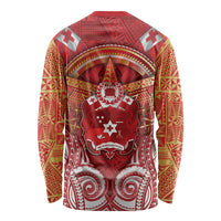 Tonga King's Birthday Long Sleeve Shirt Gold Royal Crown Tribal Patterns