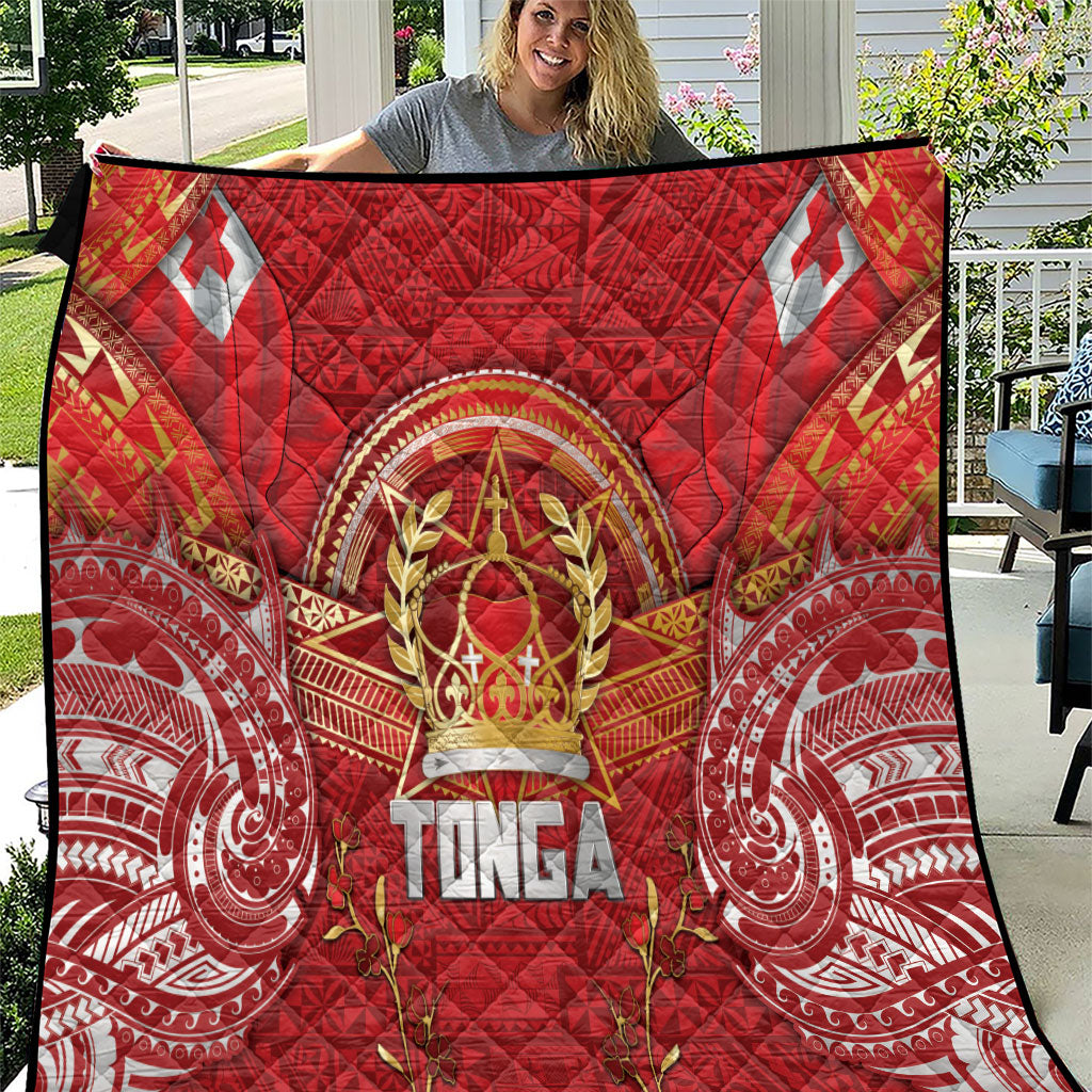 Tonga King's Birthday Quilt Gold Royal Crown Tribal Patterns