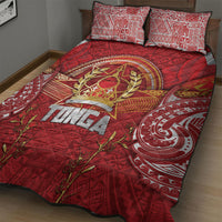Tonga King's Birthday Quilt Bed Set Gold Royal Crown Tribal Patterns