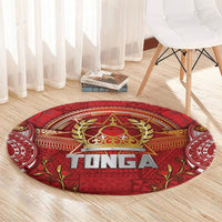 Tonga King's Birthday Round Carpet Gold Royal Crown Tribal Patterns