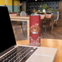 Tonga King's Birthday Skinny Tumbler Gold Royal Crown Tribal Patterns