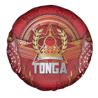 Tonga King's Birthday Spare Tire Cover Gold Royal Crown Tribal Patterns