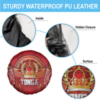 Tonga King's Birthday Spare Tire Cover Gold Royal Crown Tribal Patterns