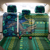Solomon Islands Independence Day Back Car Seat Cover Crocodile Hibiscus Tribal Pattern