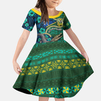 Personalised Solomon Islands Independence Day Family Matching Mermaid Dress and Hawaiian Shirt Crocodile Hibiscus Tribal Pattern
