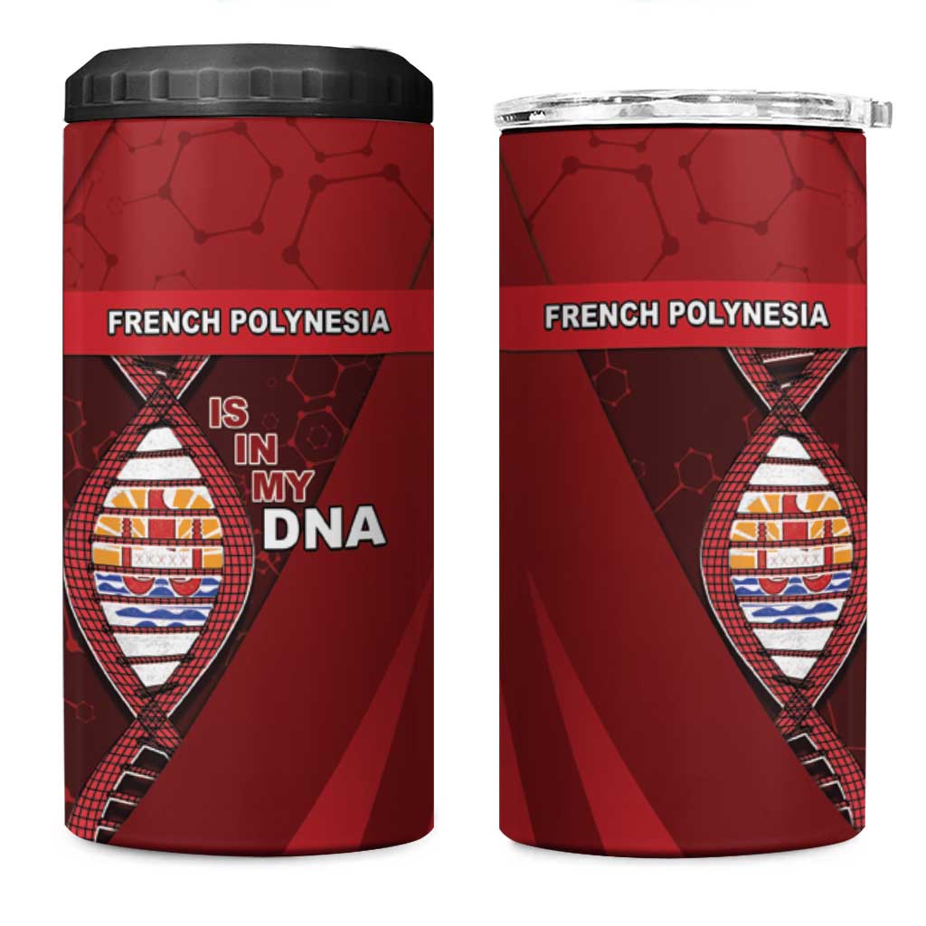 French Polynesia Is In My DNA 4 in 1 Can Cooler Tumbler DT05 One Size: 16 oz Red - Polynesian Pride
