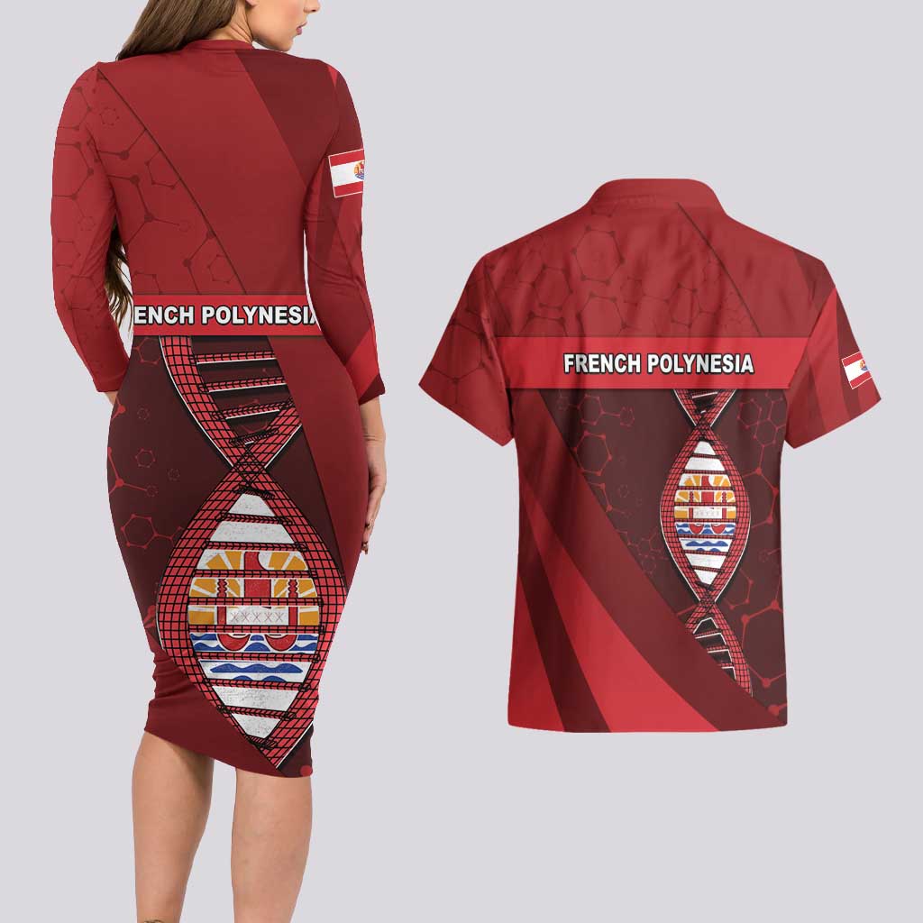 French Polynesia Is In My DNA Couples Matching Long Sleeve Bodycon Dress and Hawaiian Shirt DT05 - Polynesian Pride