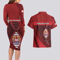 French Polynesia Is In My DNA Couples Matching Long Sleeve Bodycon Dress and Hawaiian Shirt DT05 - Polynesian Pride