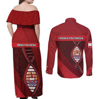 French Polynesia Is In My DNA Couples Matching Off Shoulder Maxi Dress and Long Sleeve Button Shirt DT05 - Polynesian Pride