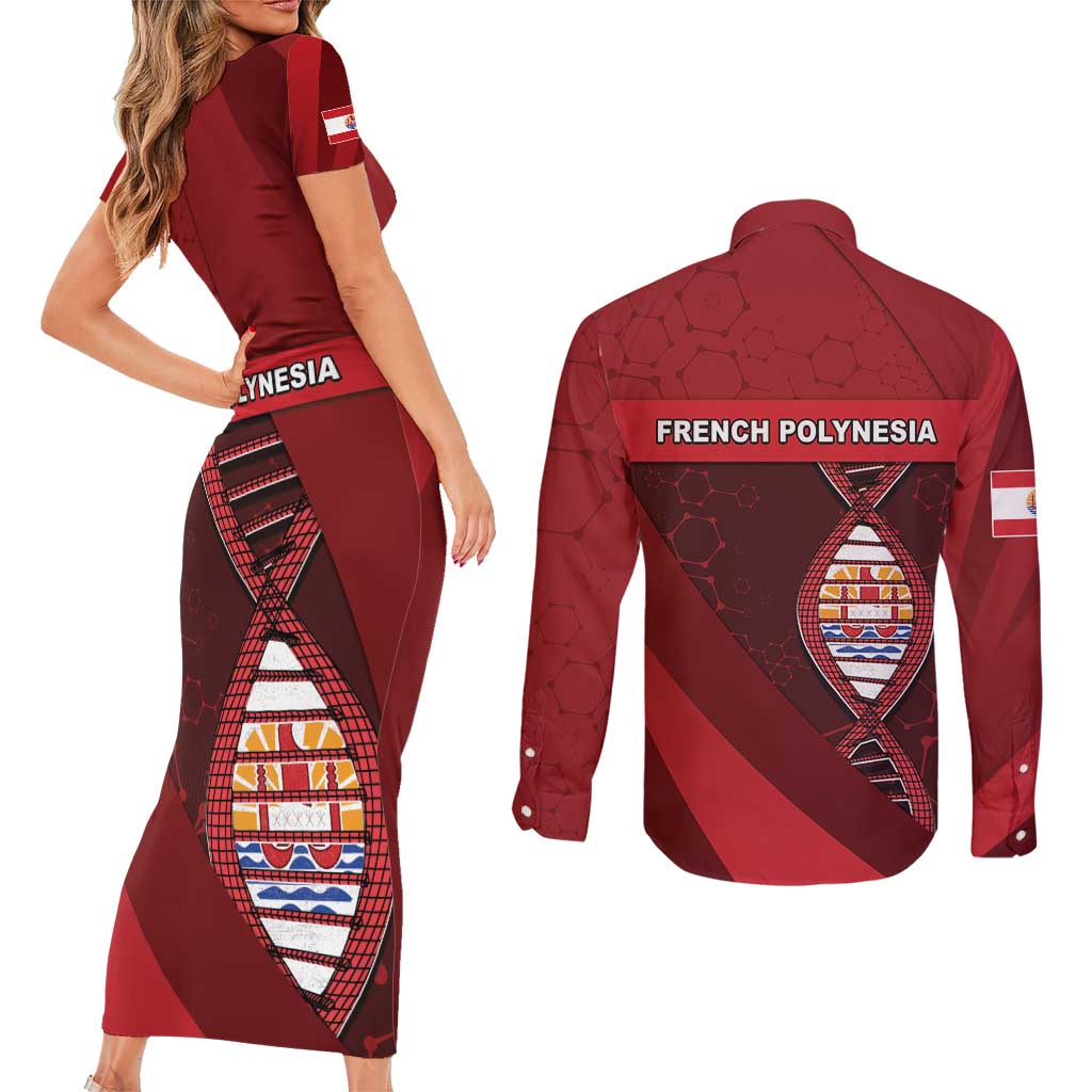 French Polynesia Is In My DNA Couples Matching Short Sleeve Bodycon Dress and Long Sleeve Button Shirt DT05 - Polynesian Pride