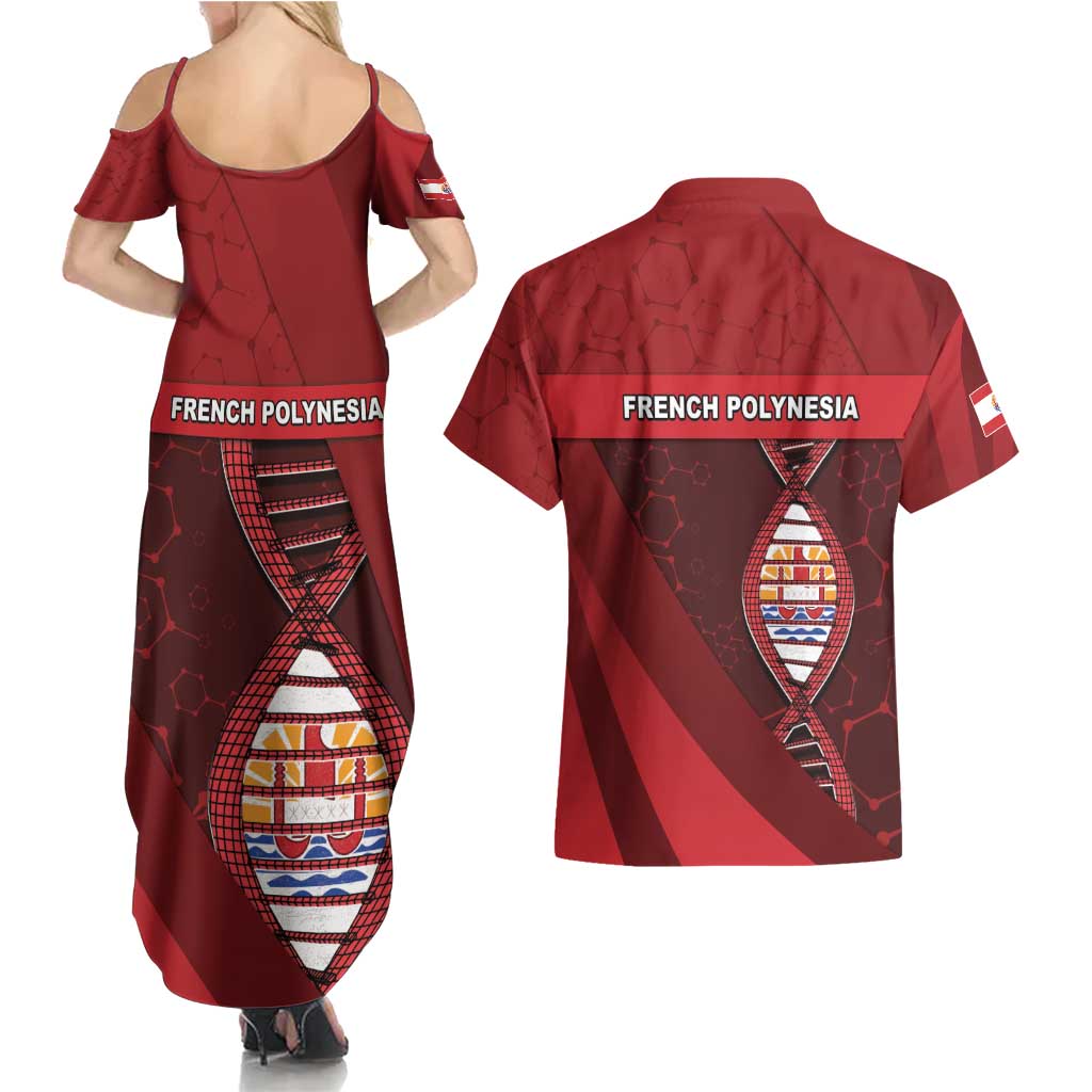 French Polynesia Is In My DNA Couples Matching Summer Maxi Dress and Hawaiian Shirt DT05 - Polynesian Pride