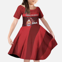 French Polynesia Is In My DNA Family Matching Off Shoulder Maxi Dress and Hawaiian Shirt DT05 Daughter's Dress Red - Polynesian Pride