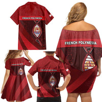 French Polynesia Is In My DNA Family Matching Off Shoulder Short Dress and Hawaiian Shirt DT05 - Polynesian Pride