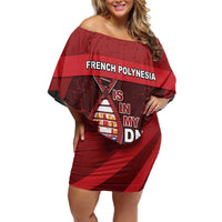 French Polynesia Is In My DNA Family Matching Off Shoulder Short Dress and Hawaiian Shirt DT05 Mom's Dress Red - Polynesian Pride
