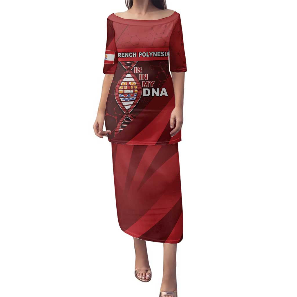 French Polynesia Is In My DNA Family Matching Puletasi and Hawaiian Shirt DT05 Mom's Dress Red - Polynesian Pride