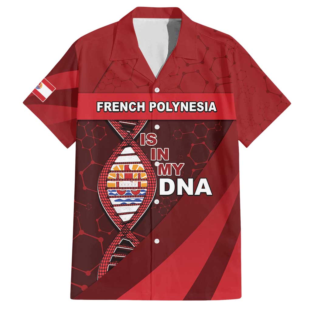 French Polynesia Is In My DNA Family Matching Tank Maxi Dress and Hawaiian Shirt DT05 Dad's Shirt - Short Sleeve Red - Polynesian Pride