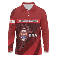 French Polynesia Is In My DNA Long Sleeve Polo Shirt DT05 Red - Polynesian Pride