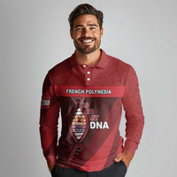 French Polynesia Is In My DNA Long Sleeve Polo Shirt DT05 - Polynesian Pride