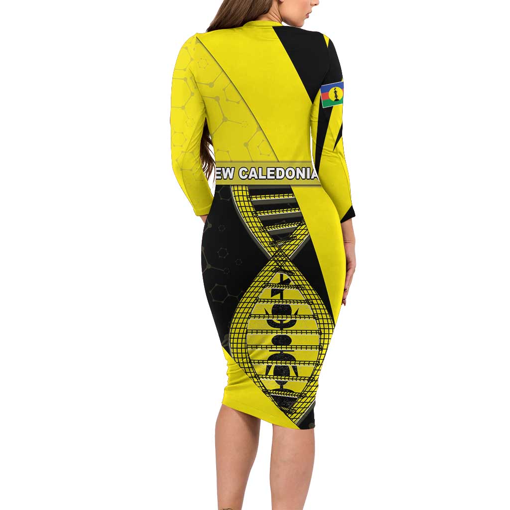 New Caledonia Is In My DNA Family Matching Long Sleeve Bodycon Dress and Hawaiian Shirt - Polynesian Pride