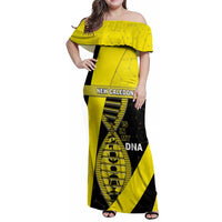New Caledonia Is In My DNA Family Matching Off Shoulder Maxi Dress and Hawaiian Shirt - Polynesian Pride