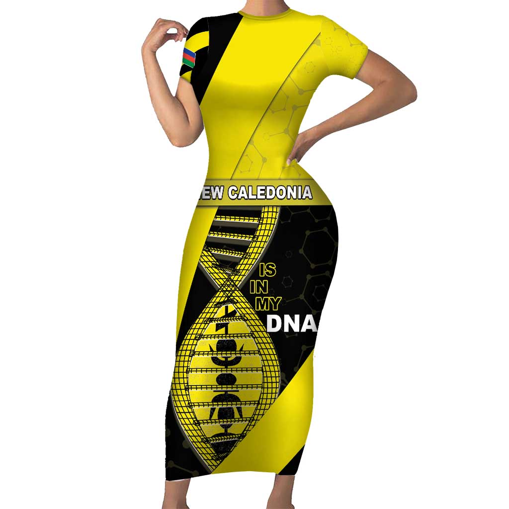 New Caledonia Is In My DNA Family Matching Short Sleeve Bodycon Dress and Hawaiian Shirt - Polynesian Pride