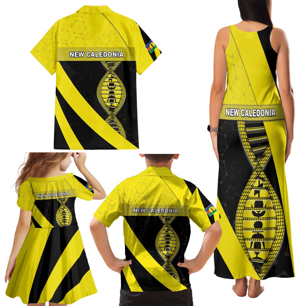 New Caledonia Is In My DNA Family Matching Tank Maxi Dress and Hawaiian Shirt - Polynesian Pride