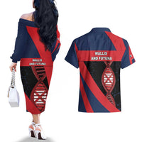 Wallis And Futuna Is In My DNA Couples Matching Off The Shoulder Long Sleeve Dress and Hawaiian Shirt - Polynesian Pride