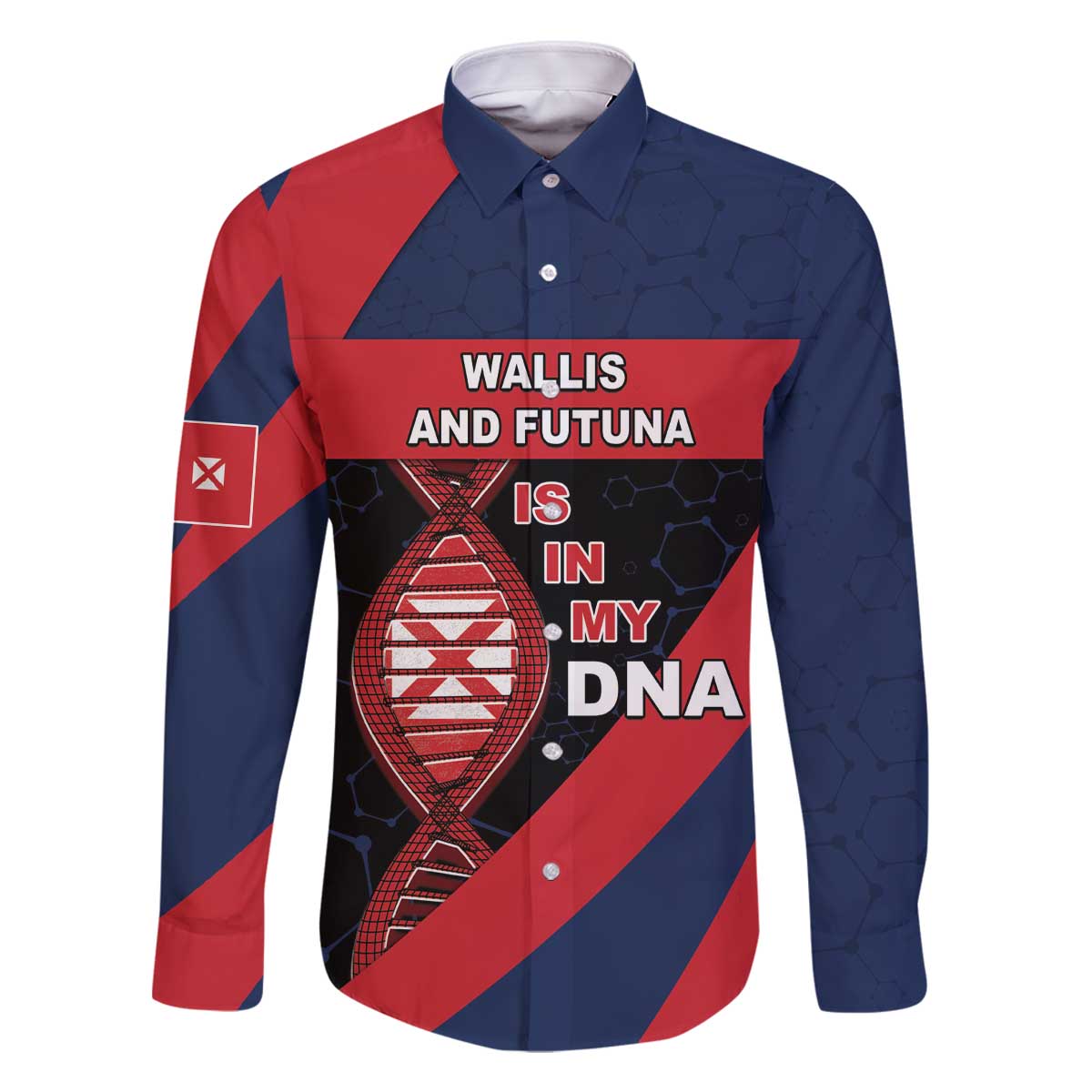 Wallis And Futuna Is In My DNA Family Matching Off The Shoulder Long Sleeve Dress and Hawaiian Shirt - Polynesian Pride