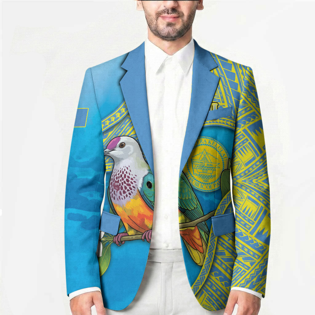 Personalised Palau Biib Bird Blazer Rur Flower And Rock Islands Patterns