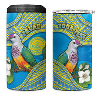 Personalised Palau Biib Bird 4 in 1 Can Cooler Tumbler Rur Flower And Rock Islands Patterns