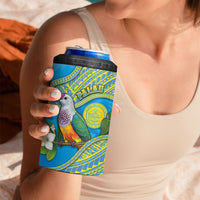 Personalised Palau Biib Bird 4 in 1 Can Cooler Tumbler Rur Flower And Rock Islands Patterns