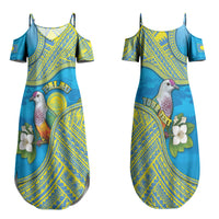 Personalised Palau Biib Bird Couples Matching Summer Maxi Dress and Hawaiian Shirt Rur Flower And Rock Islands Patterns DT05 - Polynesian Pride