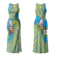 Personalised Palau Biib Bird Couples Matching Tank Maxi Dress and Long Sleeve Button Shirt Rur Flower And Rock Islands Patterns DT05 - Polynesian Pride
