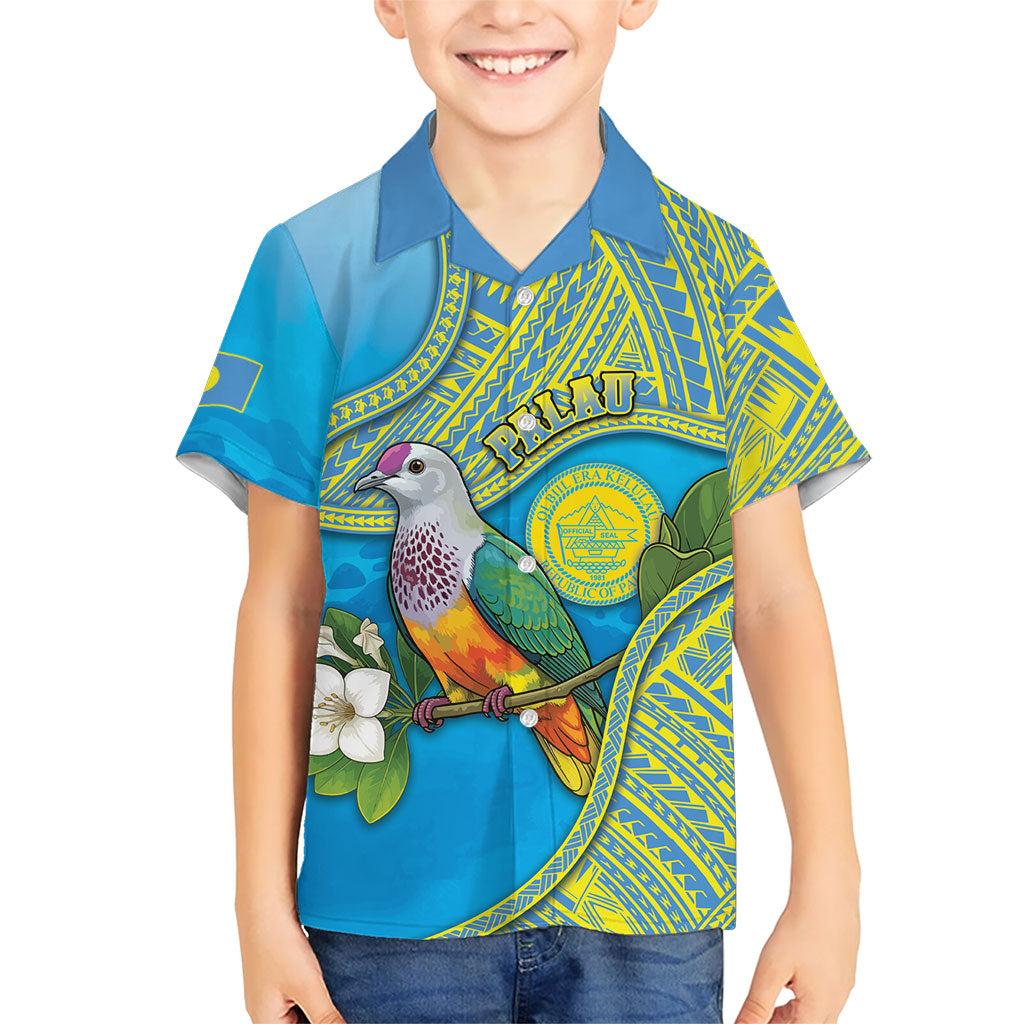 Personalised Palau Biib Bird Family Matching Mermaid Dress and Hawaiian Shirt Rur Flower And Rock Islands Patterns