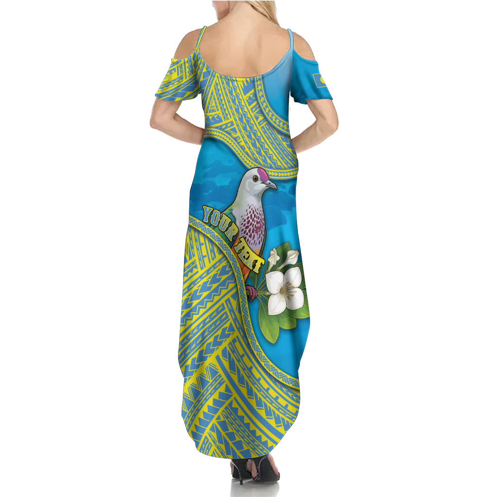 Personalised Palau Biib Bird Family Matching Summer Maxi Dress and Hawaiian Shirt Rur Flower And Rock Islands Patterns