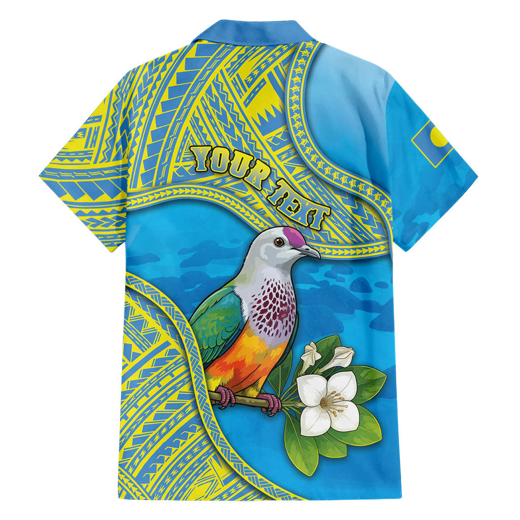 Personalised Palau Biib Bird Hawaiian Shirt Rur Flower And Rock Islands Patterns