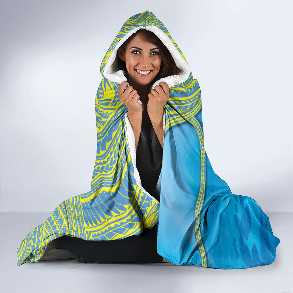 Personalised Palau Biib Bird Hooded Blanket Rur Flower And Rock Islands Patterns