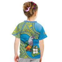 Personalised Palau Biib Bird Kid T Shirt Rur Flower And Rock Islands Patterns
