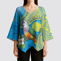 Personalised Palau Biib Bird Kimono Sleeve Blouse Rur Flower And Rock Islands Patterns