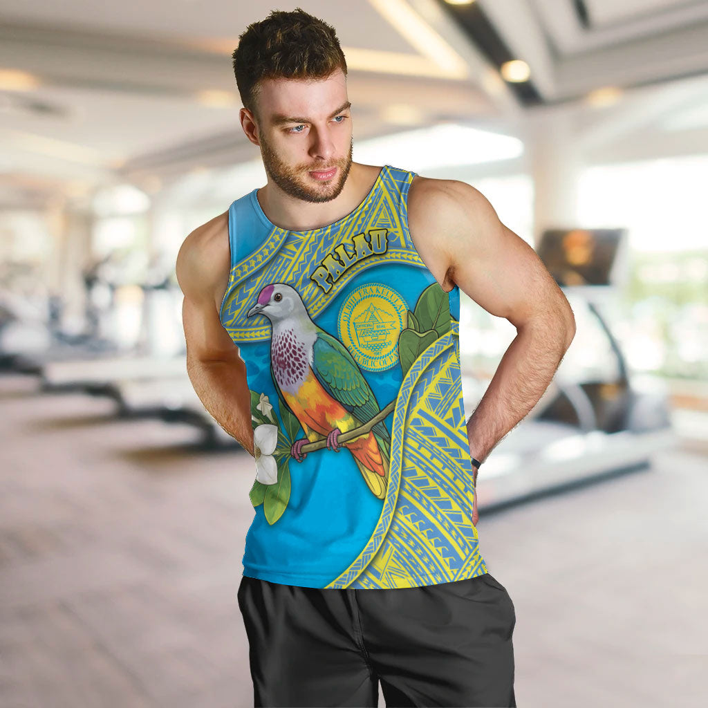 Personalised Palau Biib Bird Men Tank Top Rur Flower And Rock Islands Patterns