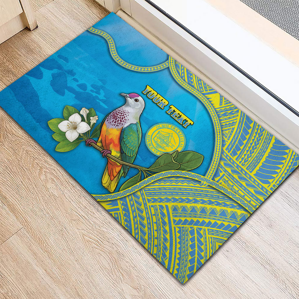 Personalised Palau Biib Bird Rubber Doormat Rur Flower And Rock Islands Patterns