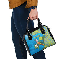 Personalised Palau Biib Bird Shoulder Handbag Rur Flower And Rock Islands Patterns