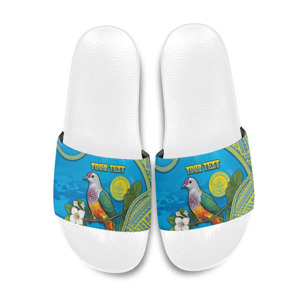 Personalised Palau Biib Bird Slide Sandals Rur Flower And Rock Islands Patterns