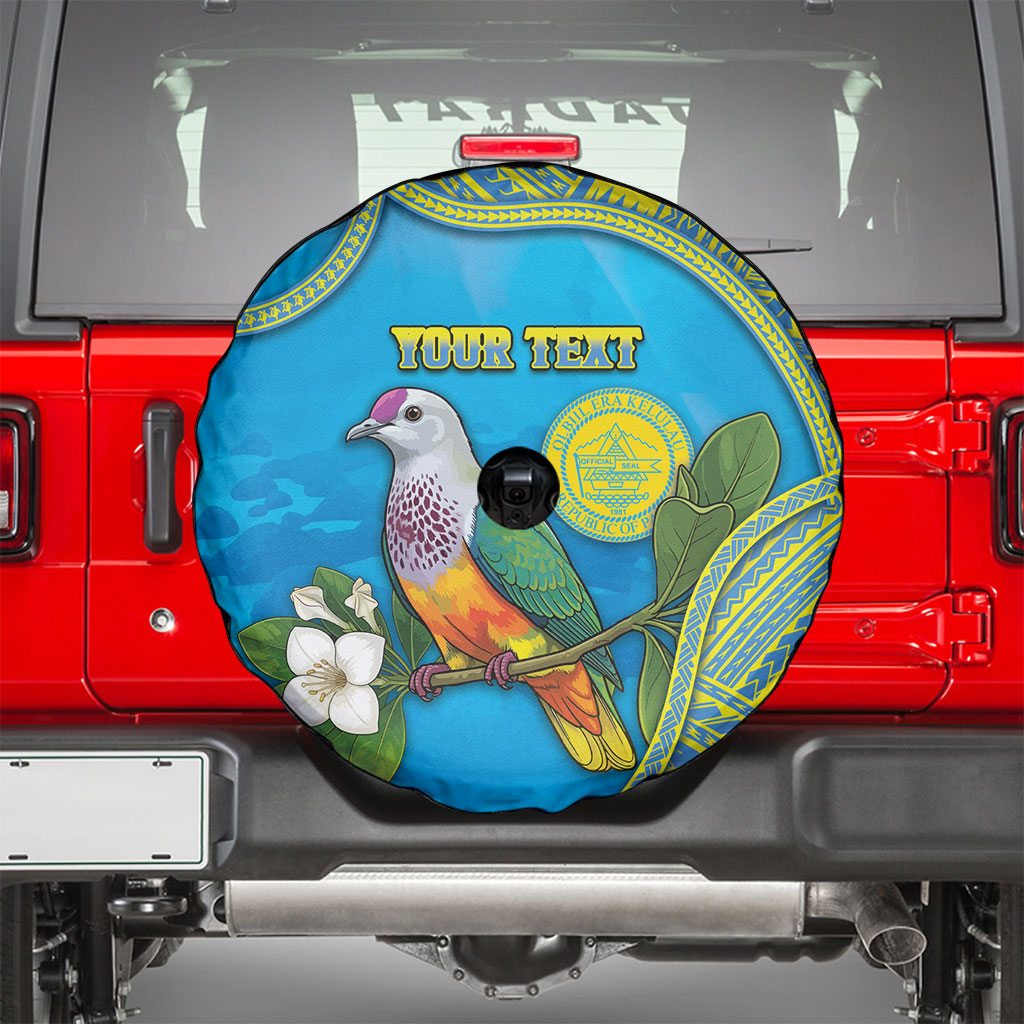 Personalised Palau Biib Bird Spare Tire Cover Rur Flower And Rock Islands Patterns