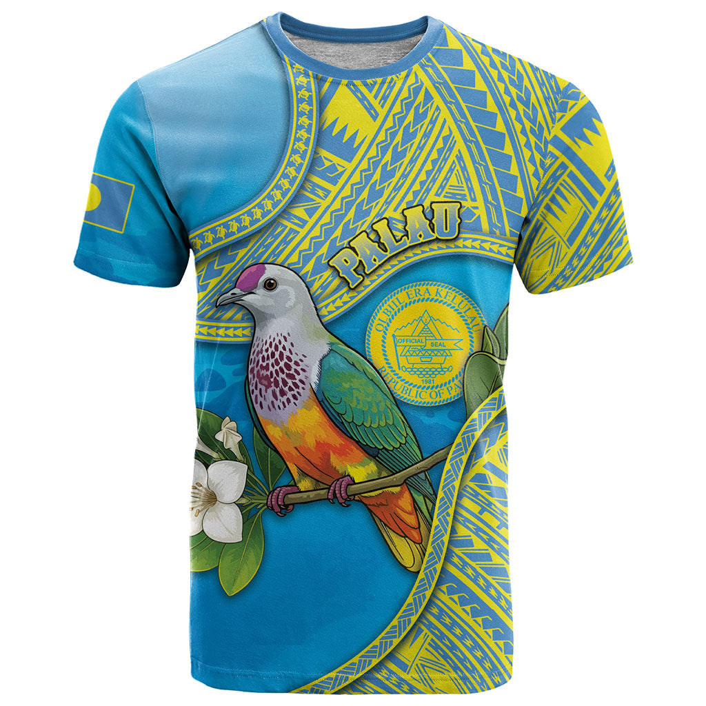 Personalised Palau Biib Bird T Shirt Rur Flower And Rock Islands Patterns
